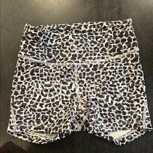 Outdoor Voices Black and White Leopard Bike Shorts
